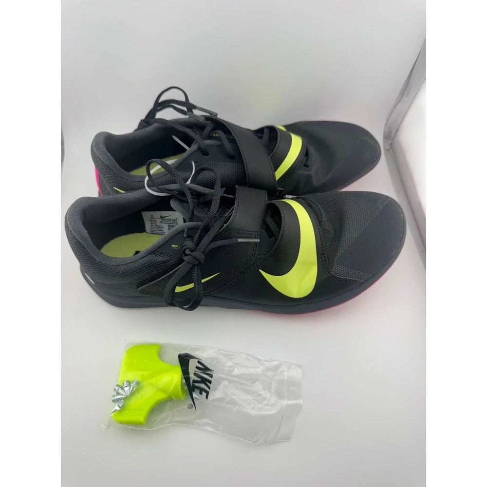 Nike High Jump Elite Black Volt Pink Track Field Spikes‎ DR2756-002 Mens 10
